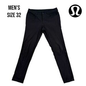 Lululemon ABC Pants Men's 32 Black Slim‎ Fit 5-Pocket Tech Commuter Stretch